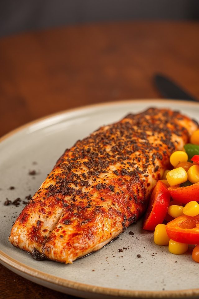 spicy blackened fish dish