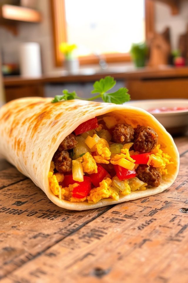 spicy breakfast burrito delight