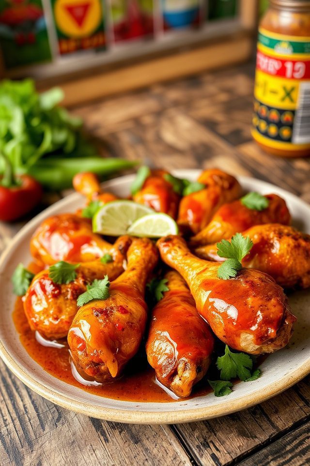 spicy chicken drumsticks dish