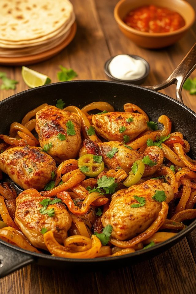 spicy chicken fajita dish