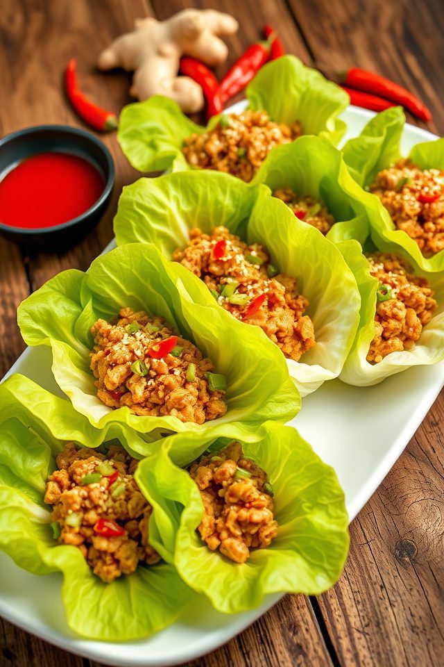 spicy chicken lettuce wraps