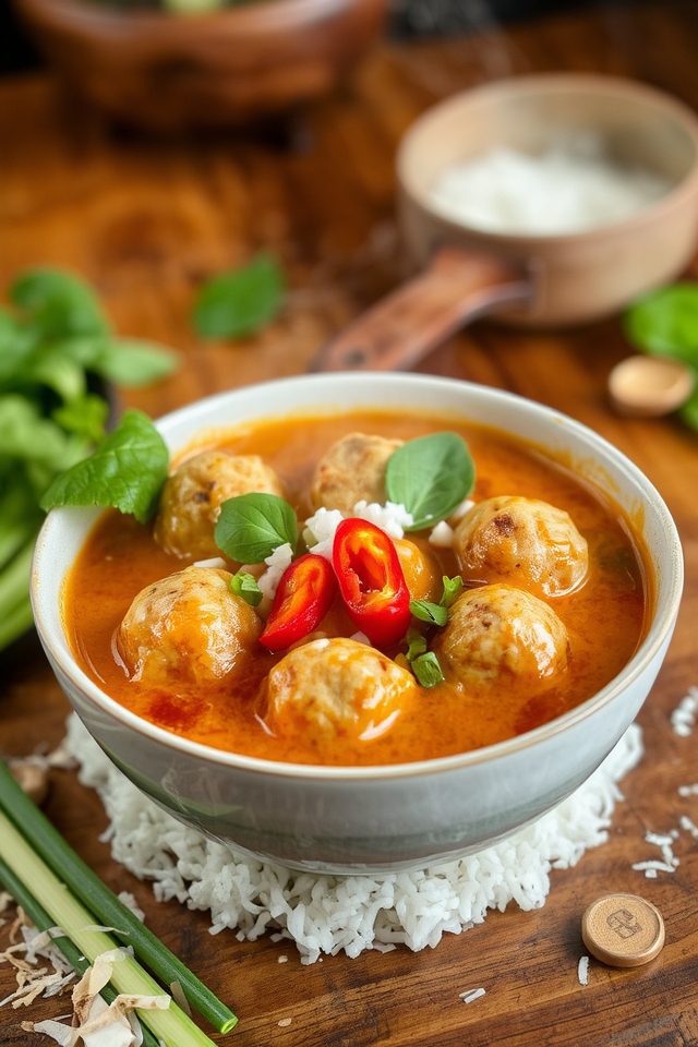 spicy chicken meatball curry