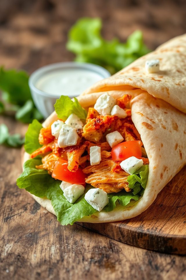 spicy chicken pita wrap