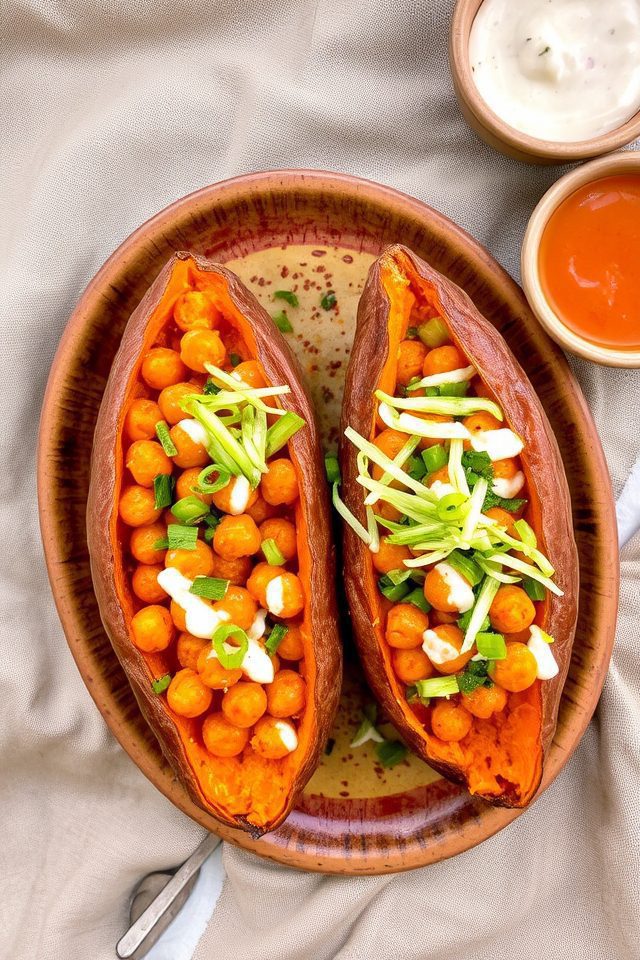 spicy chickpea stuffed potatoes