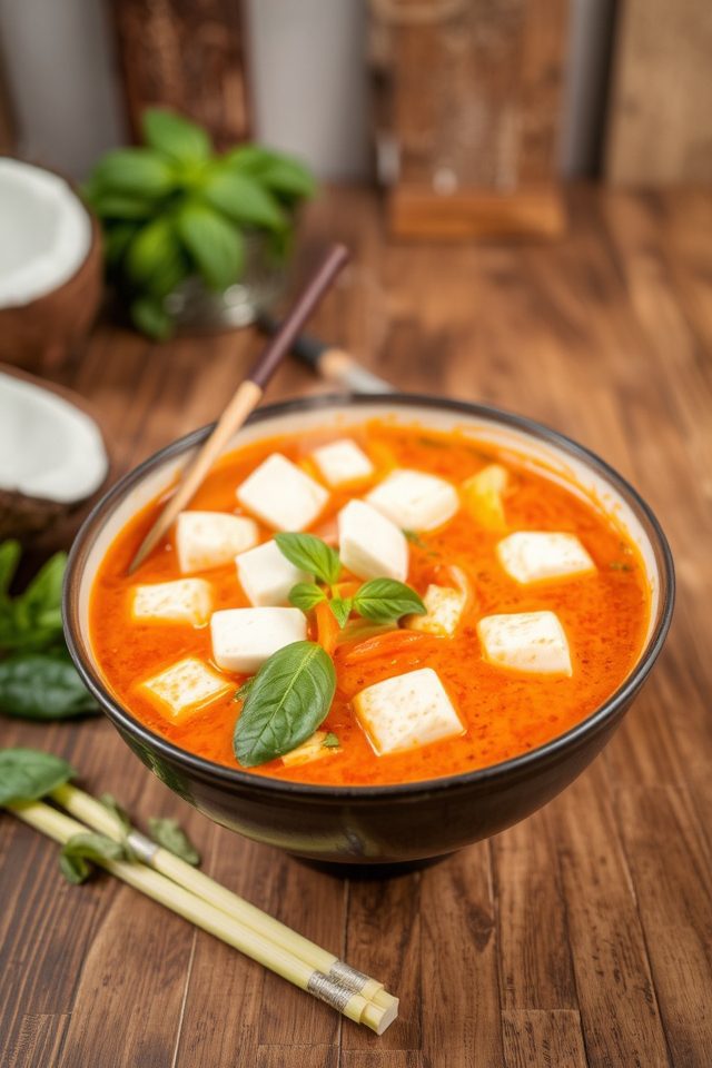 spicy coconut tofu soup