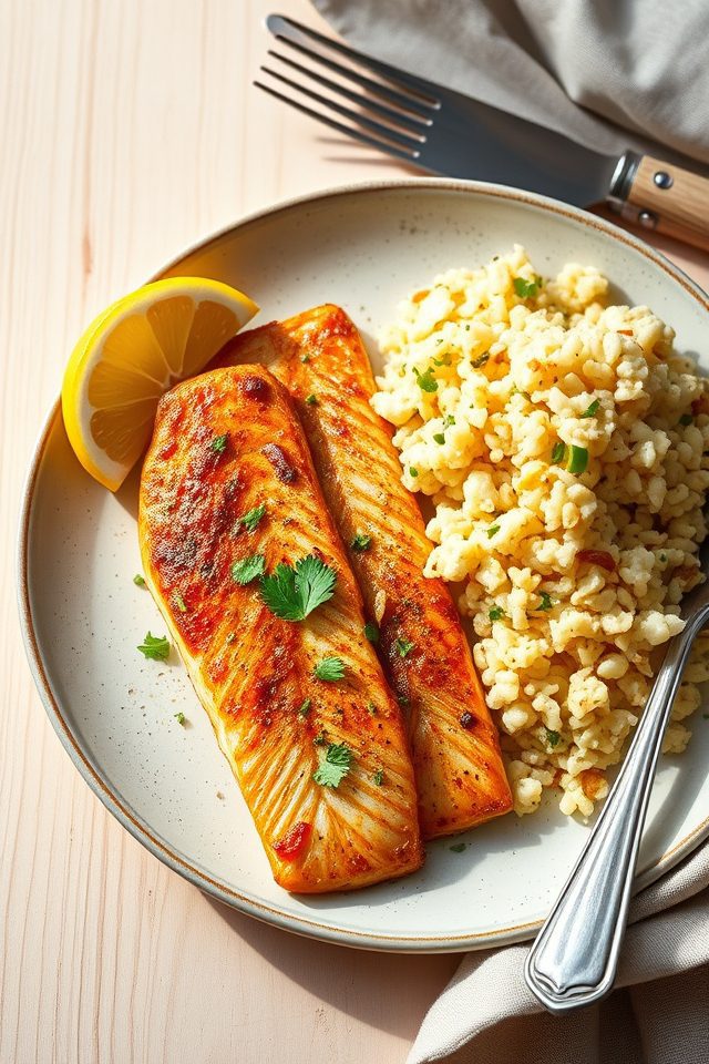 spicy fish cauliflower dish