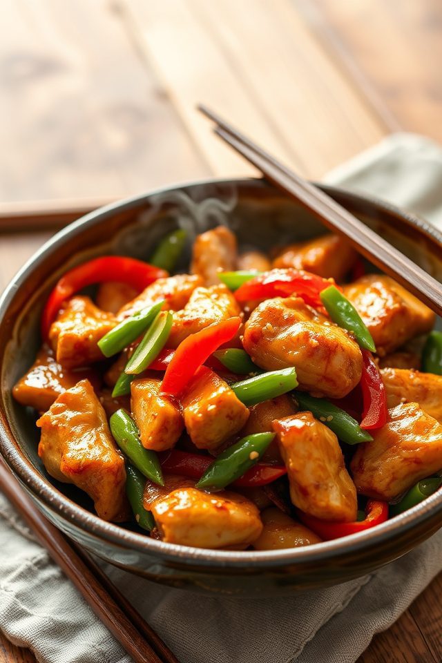 spicy garlic chicken stir fry