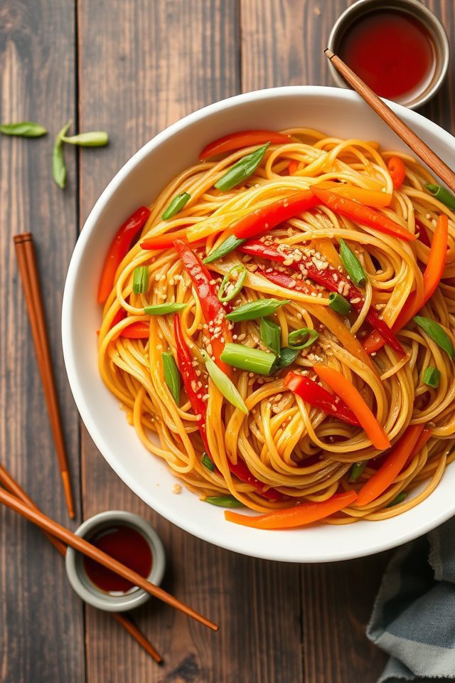 spicy garlicky vegetable noodles