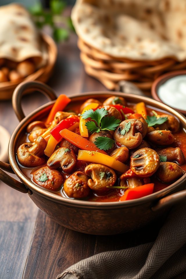 spicy indian mushroom curry