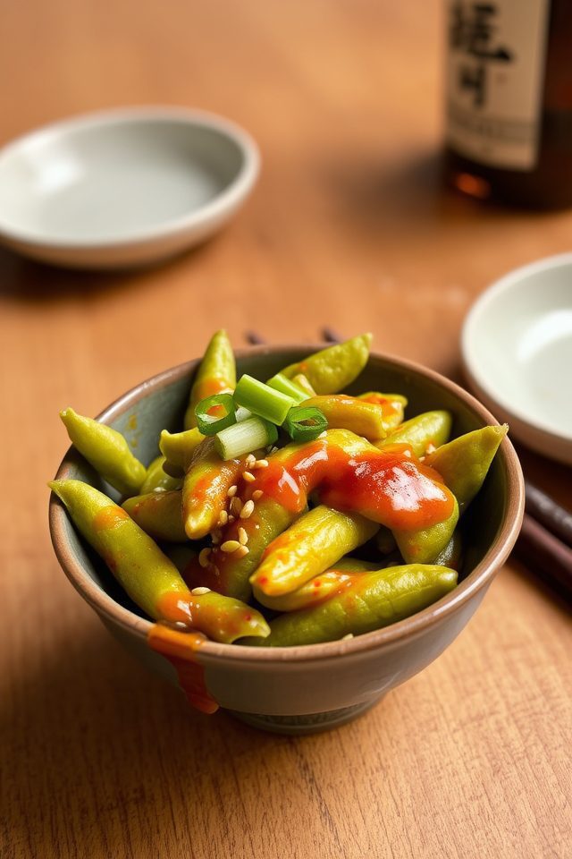spicy japanese edamame appetizer