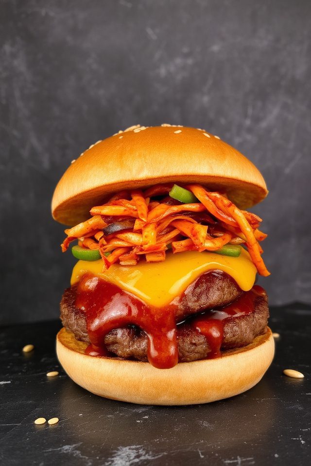 spicy korean bbq burgers