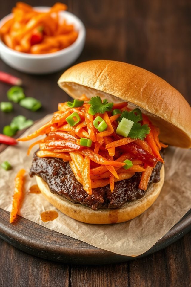 spicy korean beef burgers