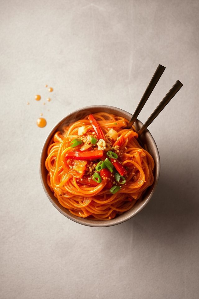 spicy korean noodle dish