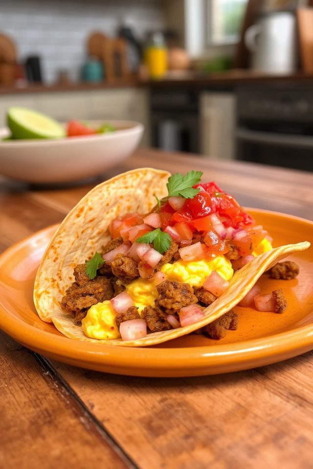 spicy mexican breakfast tacos