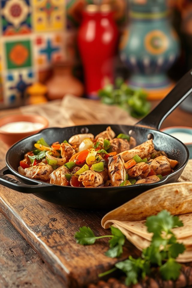 spicy mexican chicken fajitas