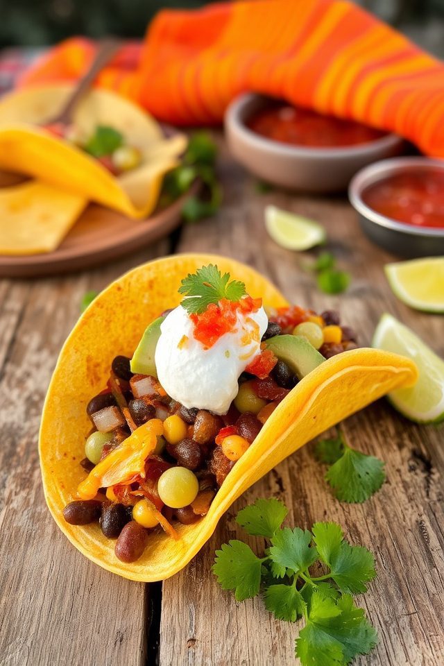 spicy mexican taco meal