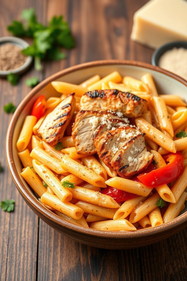 spicy pasta with chicken