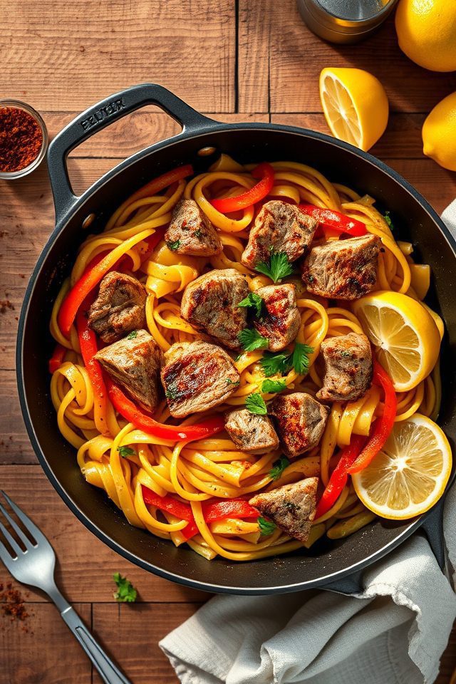 spicy pork pepper pasta