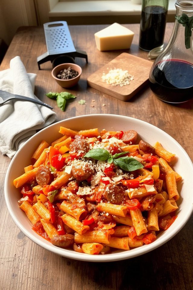 spicy sausage pepper pasta