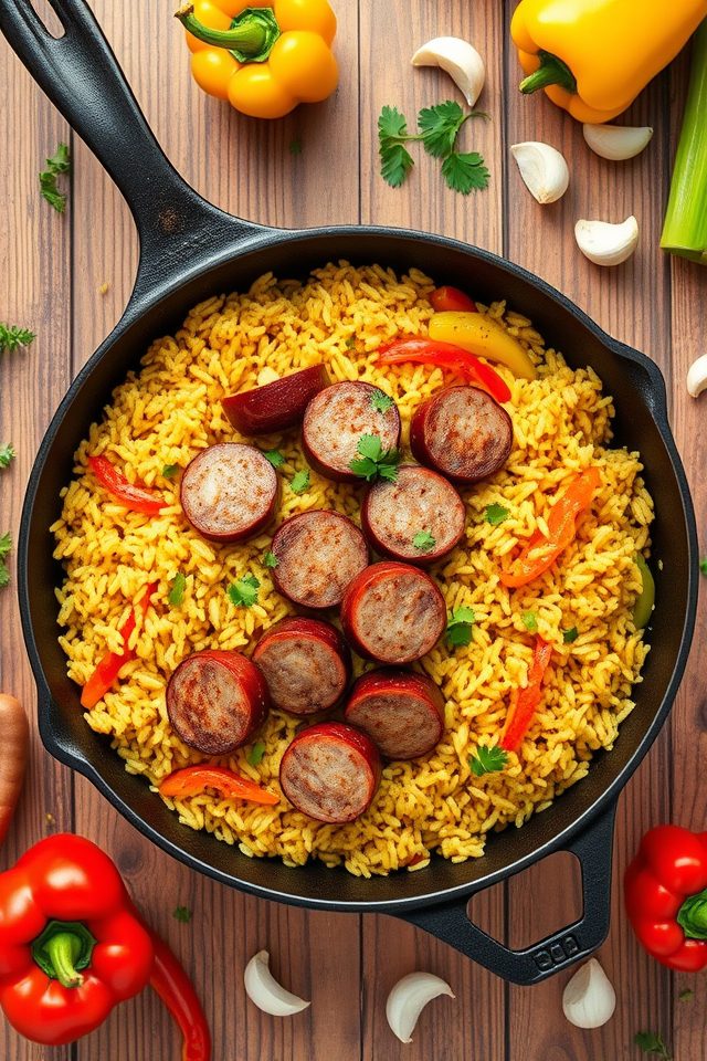 spicy sausage rice dish