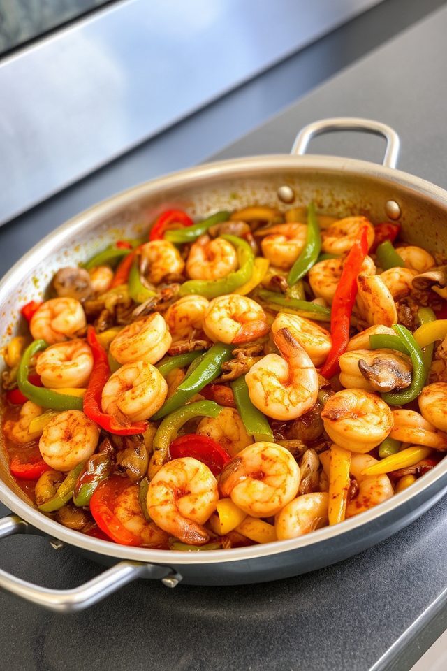 spicy shrimp skillet dish