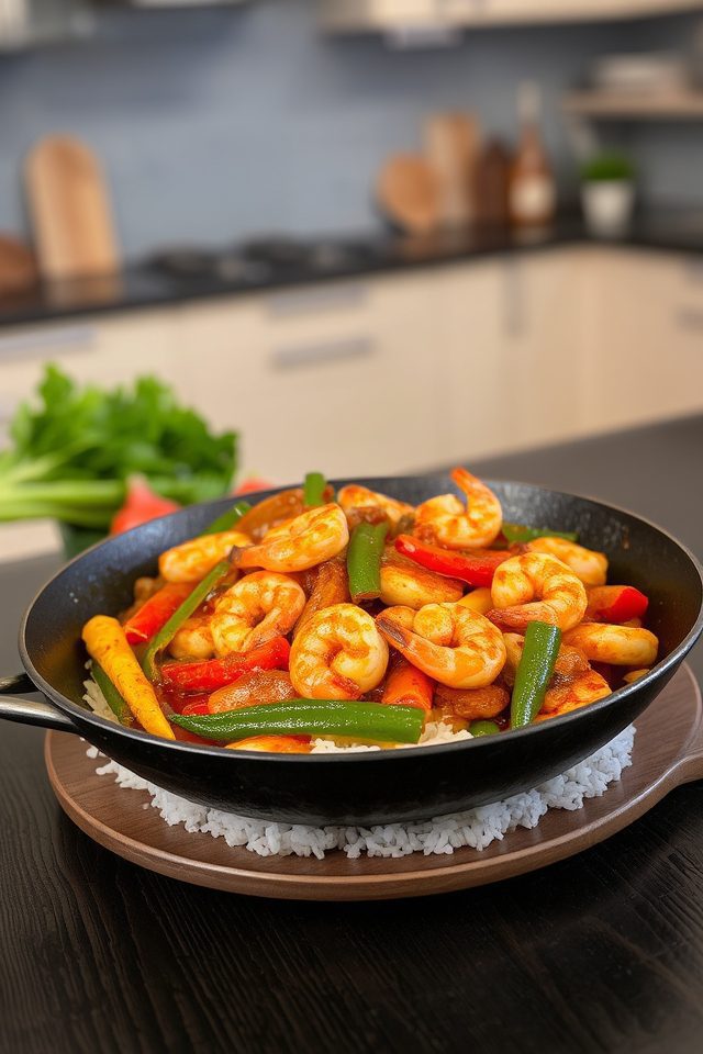 spicy shrimp stir fry