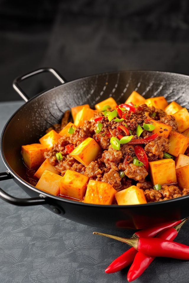 spicy sichuan tofu dish