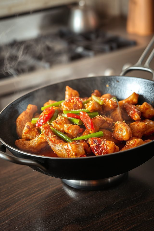 spicy szechuan chicken dish