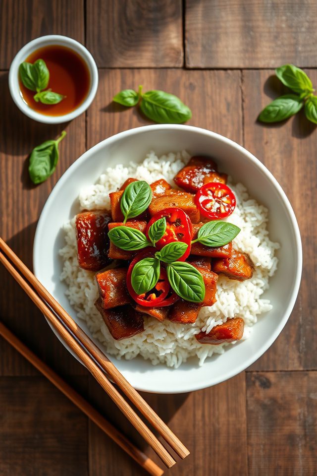 spicy thai basil stir fry