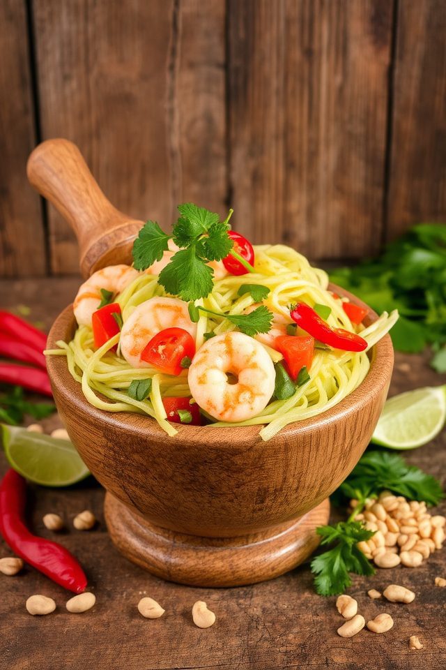 spicy thai papaya dish