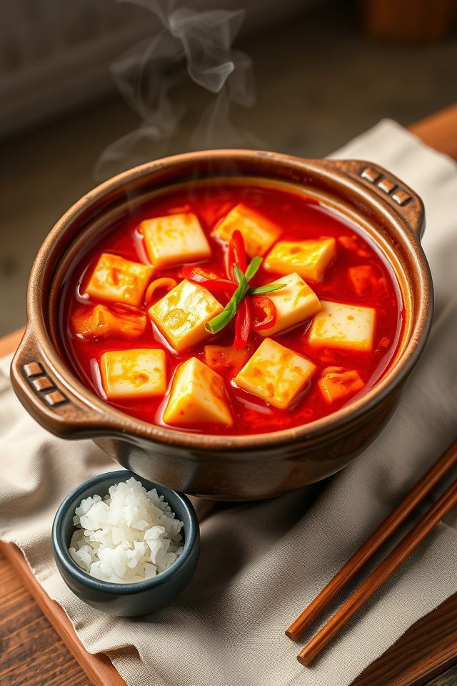 spicy tofu kimchi stew