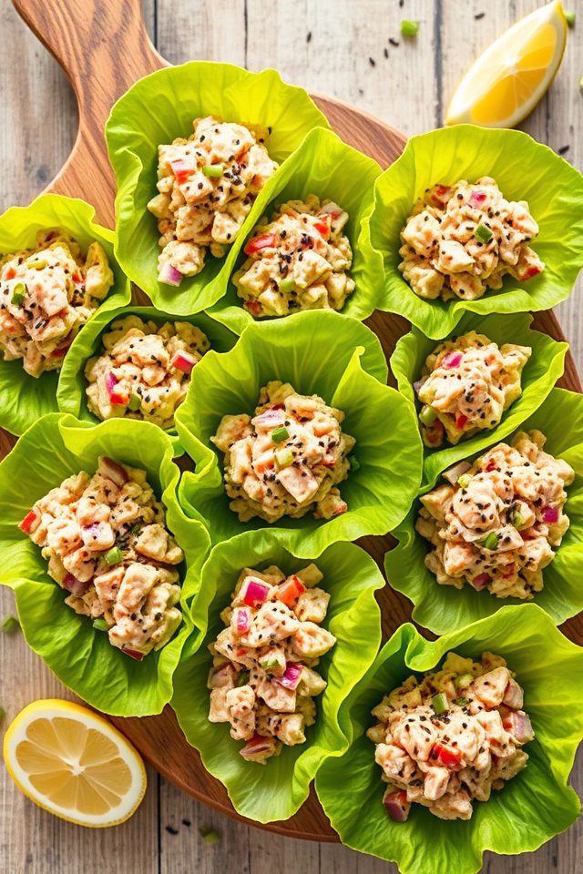 spicy tuna lettuce cups