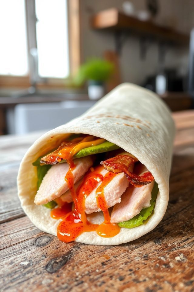 spicy turkey avocado wrap
