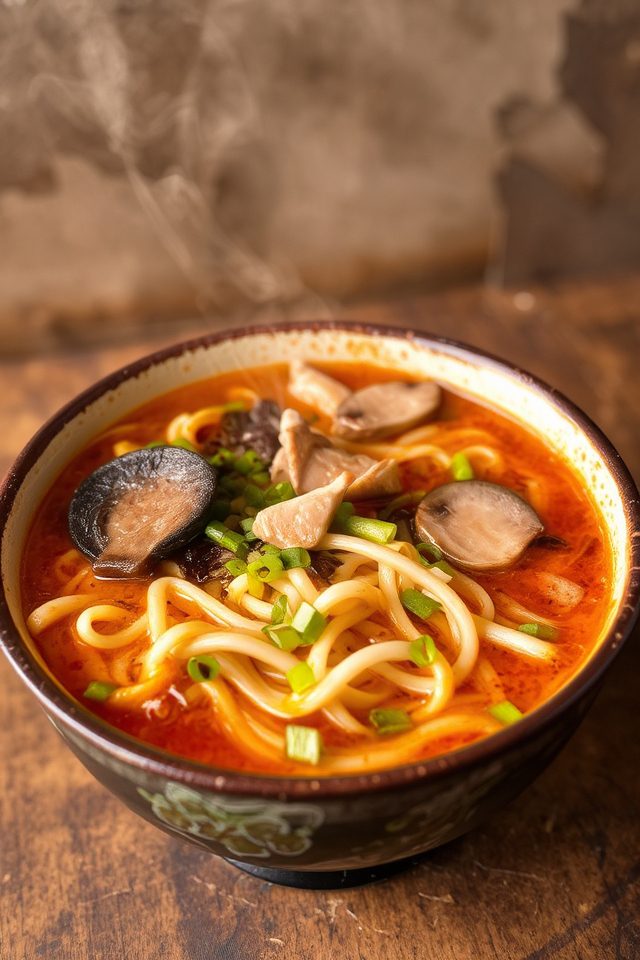 spicy udon noodle soup