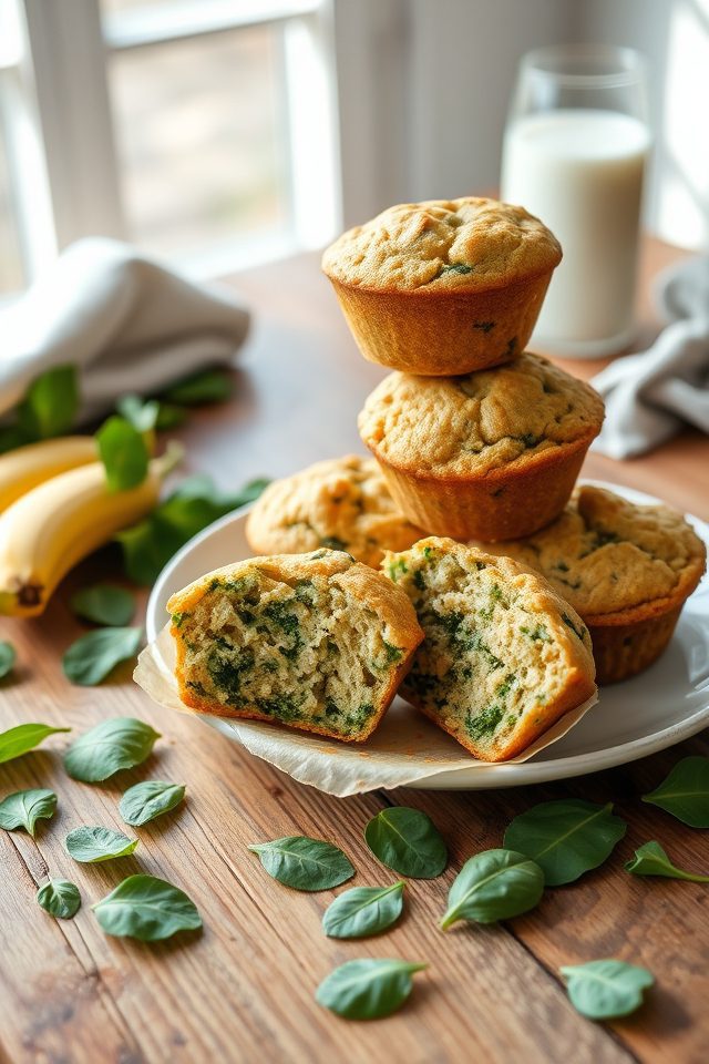 spinach banana breakfast muffins
