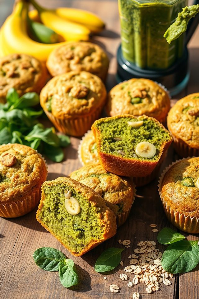 spinach banana healthy muffins
