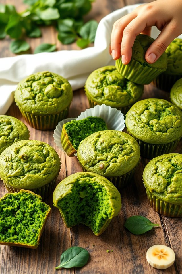spinach based green muffins