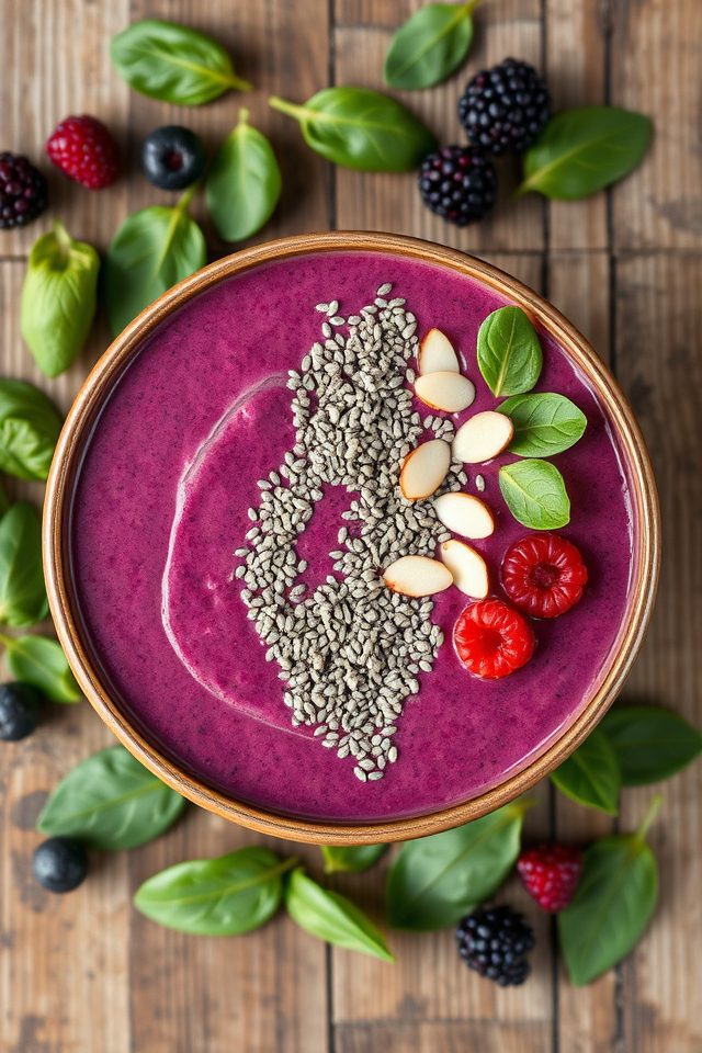 spinach berry smoothie bowl