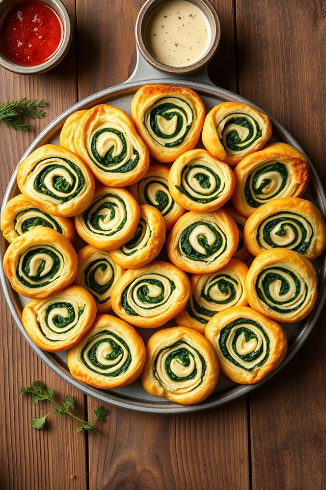 spinach cheese pastry rolls