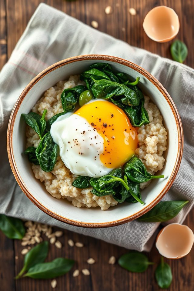 spinach egg oatmeal recipe