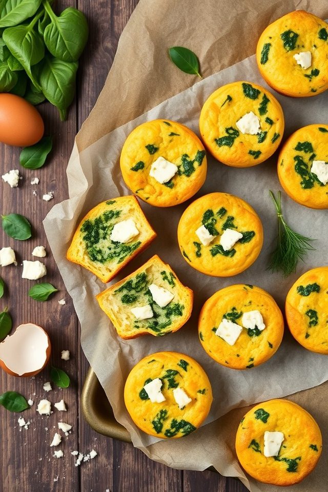 spinach feta breakfast muffins