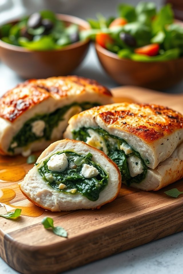 spinach feta chicken stuffing