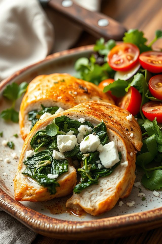 spinach feta chicken stuffing