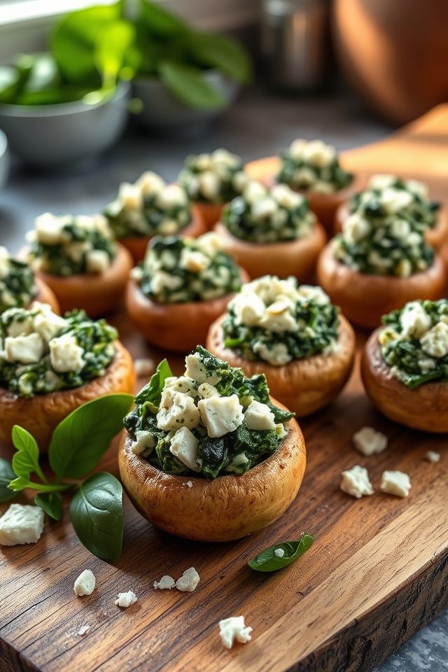 spinach feta mushroom appetizer