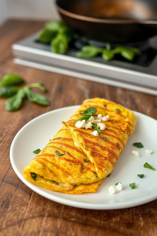 spinach feta omelet recipe