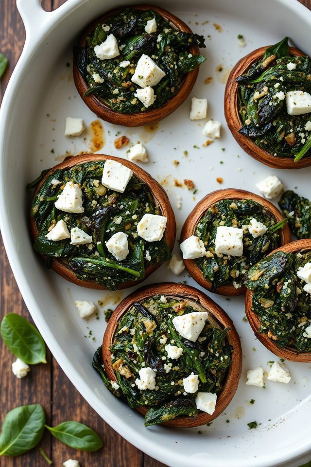spinach feta portobello mushrooms