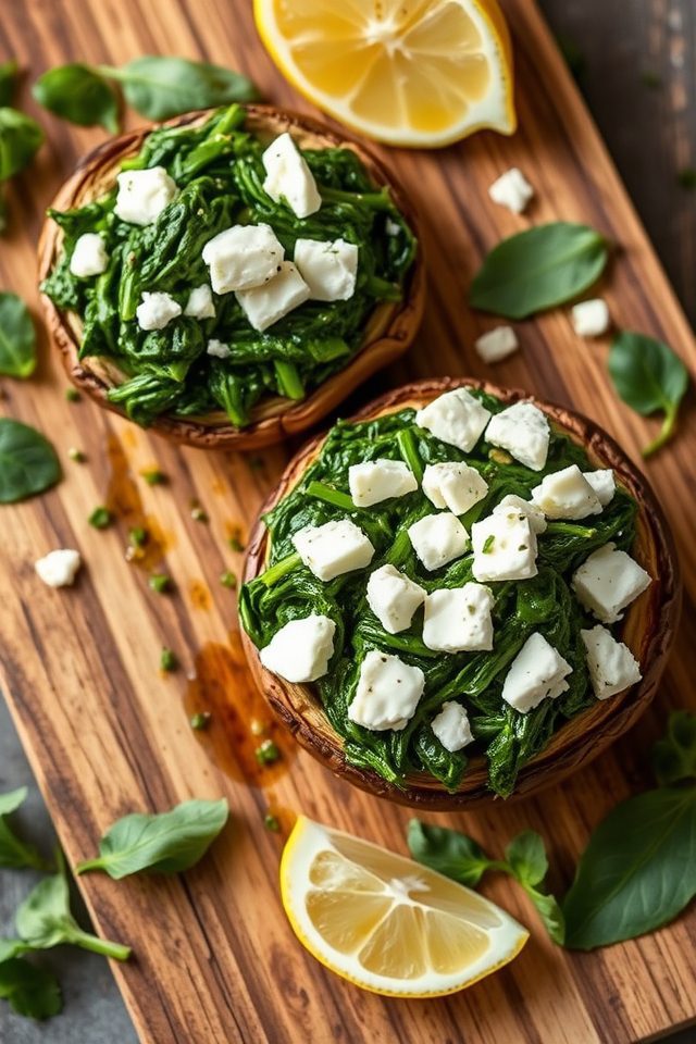spinach feta portobellos stuffed