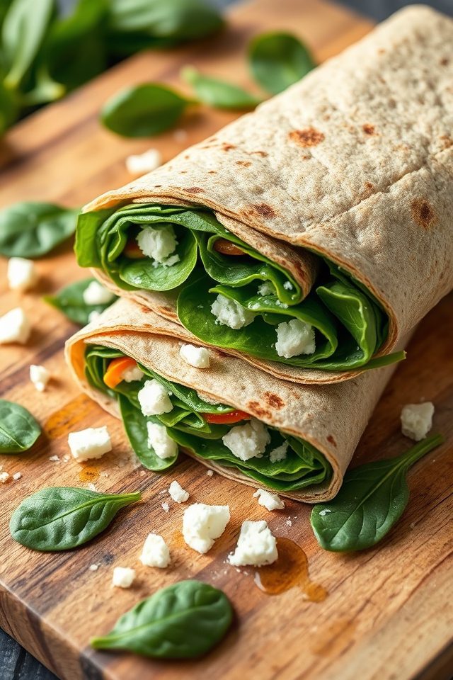 spinach feta whole wheat wrap