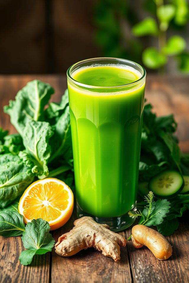 spinach kale detox juice