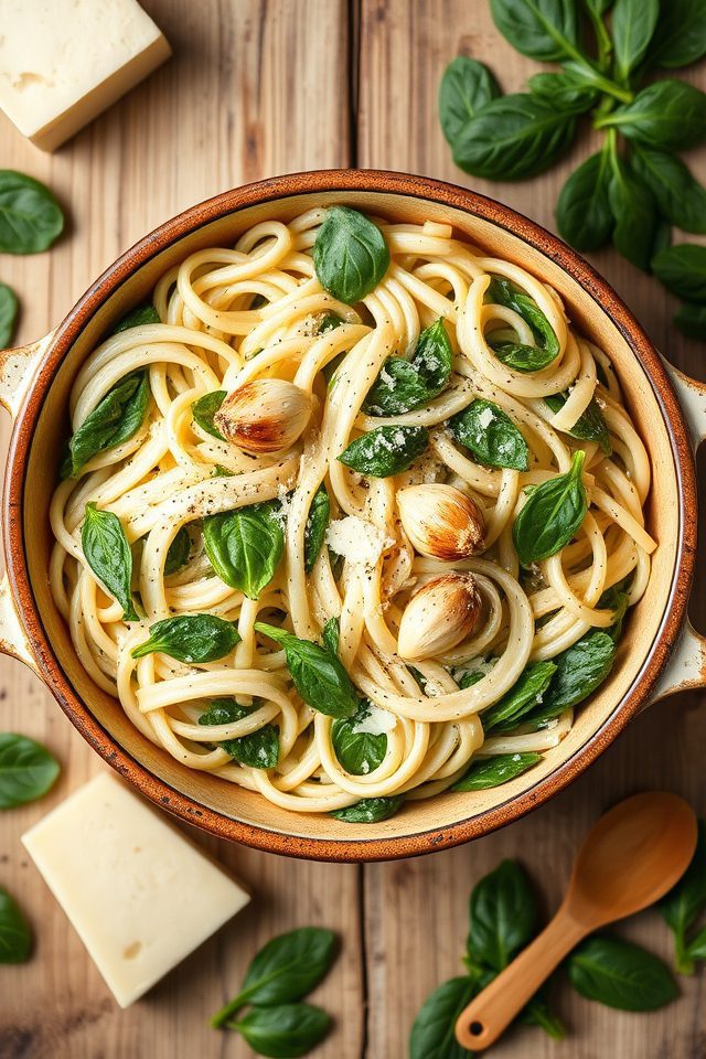 spinach ricotta one pot pasta